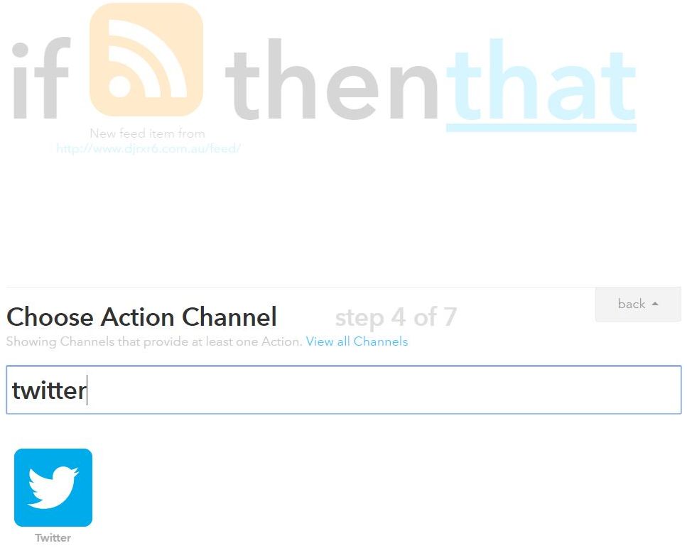 RSS to Twitter with IFTTT step 4